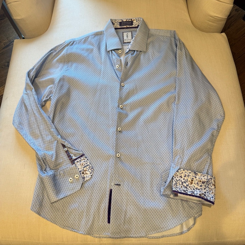 Robert Graham Light Blue Geometric Button Down Shirt